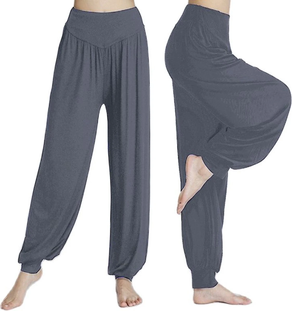 Harembroek - Yogabroek - Chillbroek - Donkergrijs - XXL - Harempants - Luchtige Broek - Loose Pants 1 Harembroek - Yogabroek - Chillbroek - Donkergrijs - XXL - Harempants - Luchtige Broek - Loose Pants