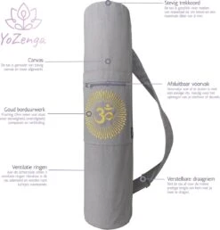YoZenga Yogatas | Ohm Sandy Grey Met Trekkoord | Sporttas | Yoga Koker Tas -FitForce Outlet Winkel 1150x1200