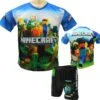 Merkloos Minecraft Shirt + Broek Set | Alle Maten | PS4 / Nintendo Switch / Lego Minecraft Game | Sport/Gym Kleding | Maat 152