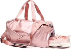 Merkloos Pink Gloss Duffel Bag | Medium Dames Sport Tas | 30 Liter - Roze -FitForce Outlet Winkel 1200x835