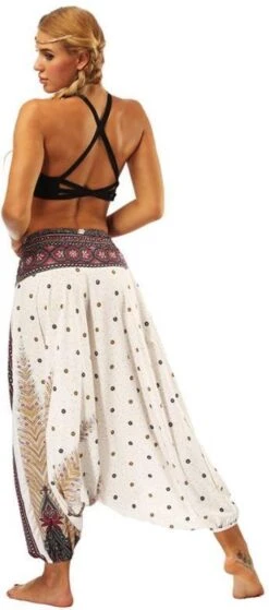 Merkloos Yoga Pants Loose Women High Waist Women Summer Loose Yoga Trousers Baggy Boho Jumpsuit Harem Pants Gym White Fractal -FitForce Outlet Winkel 530x1200