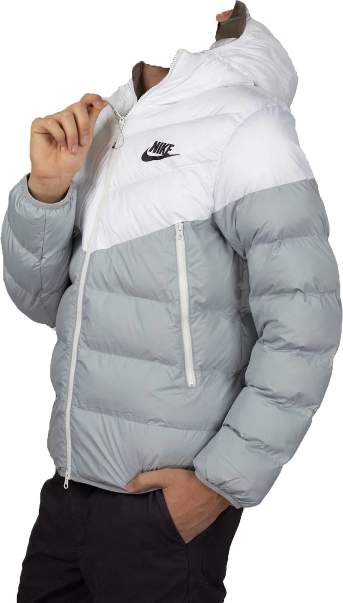 Nike Primaloft - Heren Winterjas - Maat XL - Wit/Grijs 2 Nike Primaloft - Heren Winterjas - Maat XL - Wit/Grijs - Afbeelding 2